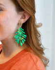 Palm Earrings - Green