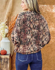 And The Why Choker Neck Dolman Sleeve Snake Print Top