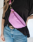 Colorful Nylon Sling Bum Hip Bag with Strap