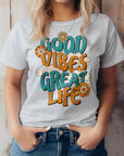 Good Vibes Great Life, Retro Vintage Graphic Tee