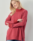 Felisa Knit Top with Ribbed Mock Neck