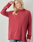 Felisa Knit Top with Ribbed Mock Neck