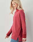 Felisa Knit Top with Ribbed Mock Neck