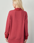 Felisa Knit Top with Ribbed Mock Neck