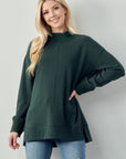 Felisa Knit Top with Ribbed Mock Neck