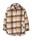 Plaid Sherpa Jacket with Pockets by Lilou