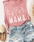 Mother's Day Mama Floral Muscle Tank Top