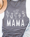 Mother's Day Mama Floral Muscle Tank Top