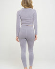 OTOS Active Ribbed Knit Tracksuit Two-Piece Set