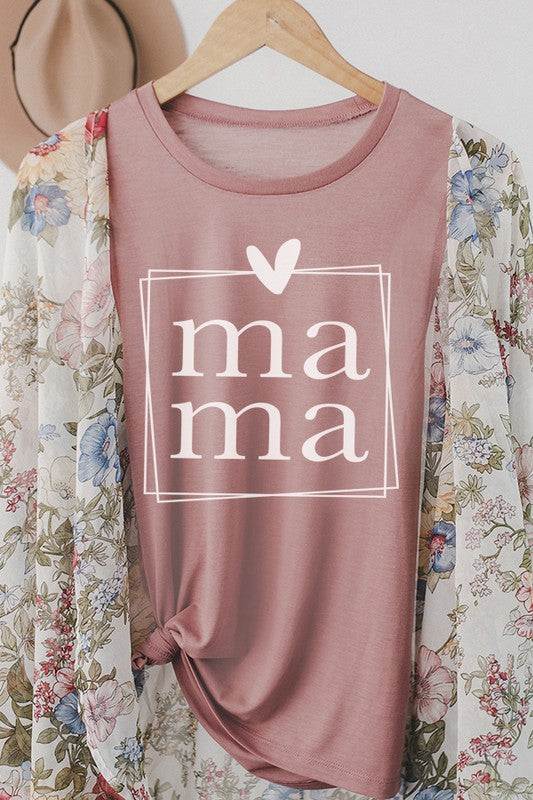 Mama Square Heart Muscle Tank Top