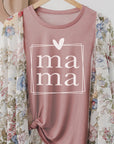 Mama Square Heart Muscle Tank Top