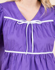 GeeGee Plus Piping Detail Babydoll Top