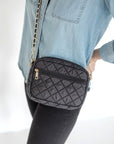 Emma Quilted Crossbody Bag with Gold Chain Strap