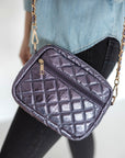 Emma Quilted Crossbody Bag with Gold Chain Strap