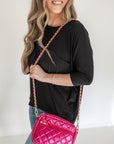 Emma Quilted Crossbody Bag with Gold Chain Strap