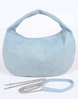 Micro Studs Convertible Denim Hobo Bag