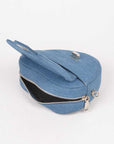 Denim Heart Shape Crossbody Swing Bag