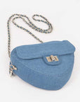 Denim Heart Shape Crossbody Swing Bag