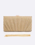 Metallic Pleated Bridal Party Box Clutch