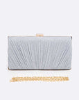 Metallic Pleated Bridal Party Box Clutch