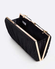 Metallic Pleated Bridal Party Box Clutch