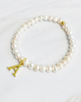 Freshwater Pearl Initial Charm Bracelet