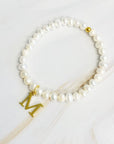 Freshwater Pearl Initial Charm Bracelet