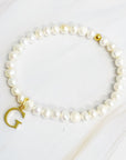 Freshwater Pearl Initial Charm Bracelet