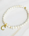 Freshwater Pearl Initial Charm Bracelet