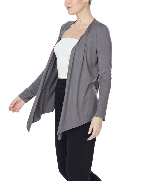 Fabina Bamboo Simple Tie Front Cardigan