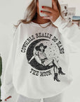 Cowgirls Hang The Moon Oversized Sweatshirt