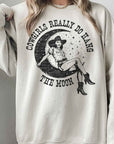 Cowgirls Hang The Moon Oversized Sweatshirt