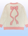 Varsity Knit Bow Cardigan