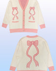 Varsity Knit Bow Cardigan