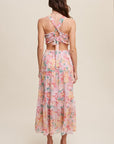 Listicle Floral Bubble Textured Two-Piece Style Maxi Dress