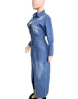 Women's Fashion Denim Long Maxi Dress by Claude