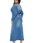 Women's Fashion Denim Long Maxi Dress by Claude