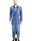 Women's Fashion Denim Long Maxi Dress by Claude