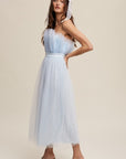 Listicle Paper Bag Frill Tulle Maxi Dress