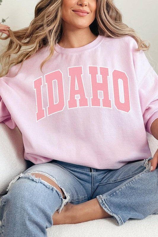 Idaho State Oversized Graphic Fleece Sweatshirts