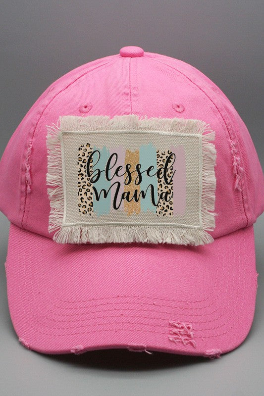 Mother&#39;s Day Blessed Mama Strokes Patch Hat