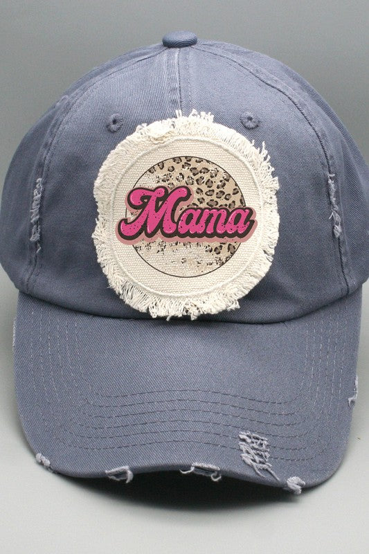 Mother&#39;s Day Pink Mama Leopard Circle Patch Hat
