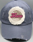 Mother's Day Pink Mama Leopard Circle Patch Hat