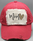 Mother's Day Mom Leopard Heart Patch Hat
