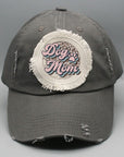 Dog Mom Pink Leopard Circle Patch Hat