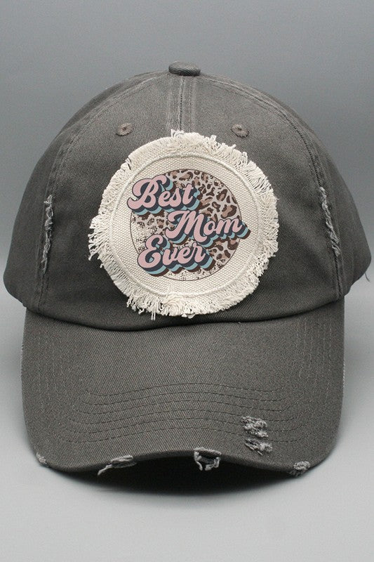 Mother&#39;s Day Best Mom Ever Circle Patch Hat