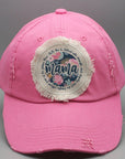 Mother's Day Blue Floral Mama Patch Hat