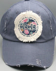 Mother's Day Blue Floral Mama Patch Hat