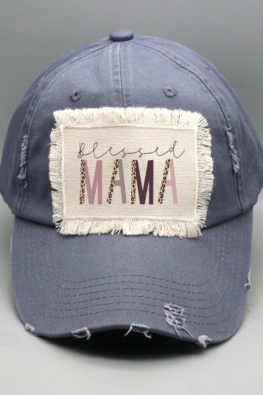 Mother&#39;s Day Leopard Blessed Mama Patch Hat