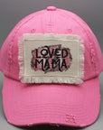 Mother's Day Black Pink Loved Mama Patch Hat